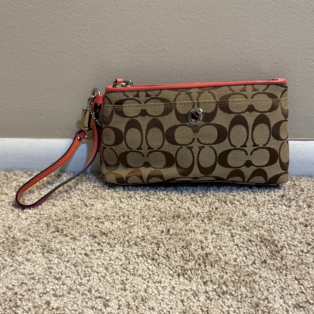 Brown and Pink Women's Wristlet Y2K Signature “C”